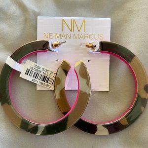 Neiman Marcus Fashion Acrylic Duo-Colored Earrings